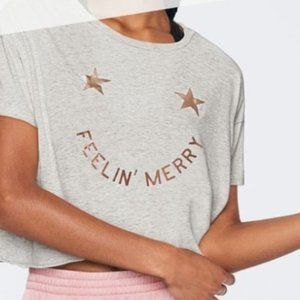 PINK Feelin’ Merry Cropped Tee Sz M